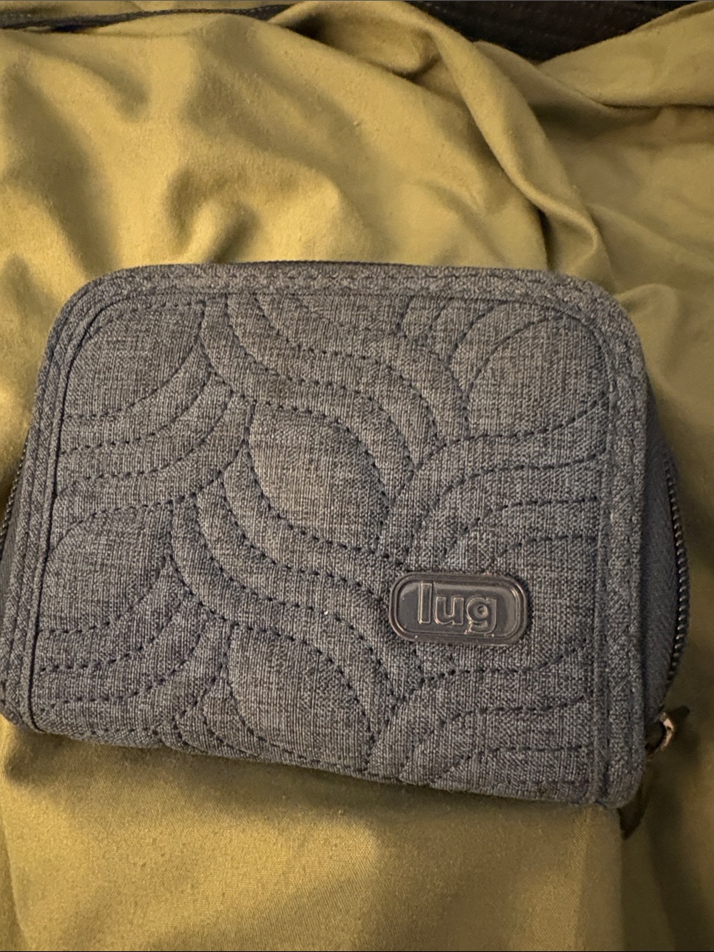 LUG Quilted Compact Wallet in Blue/Gray
